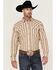 Blue Ranchwear Men's Yarn-Dye Stripe Long Sleeve Snap Western Shirt, Wheat, hi-res