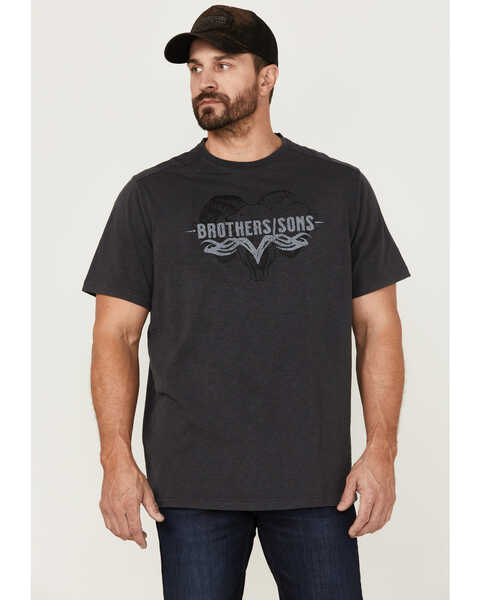 Image #1 - Brothers and Sons Men's Badlands Ram Graphic T-Shirt , Charcoal, hi-res