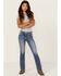Image #3 - Miss Me Girls' Dark Wash Dreamcatcher Bootcut Stretch Denim Jeans, Blue, hi-res