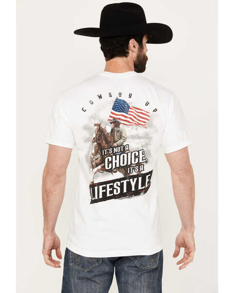 Cowboy Up Men's It's Not A Choice Short Sleeve Graphic T-Shirt, White, hi-res
