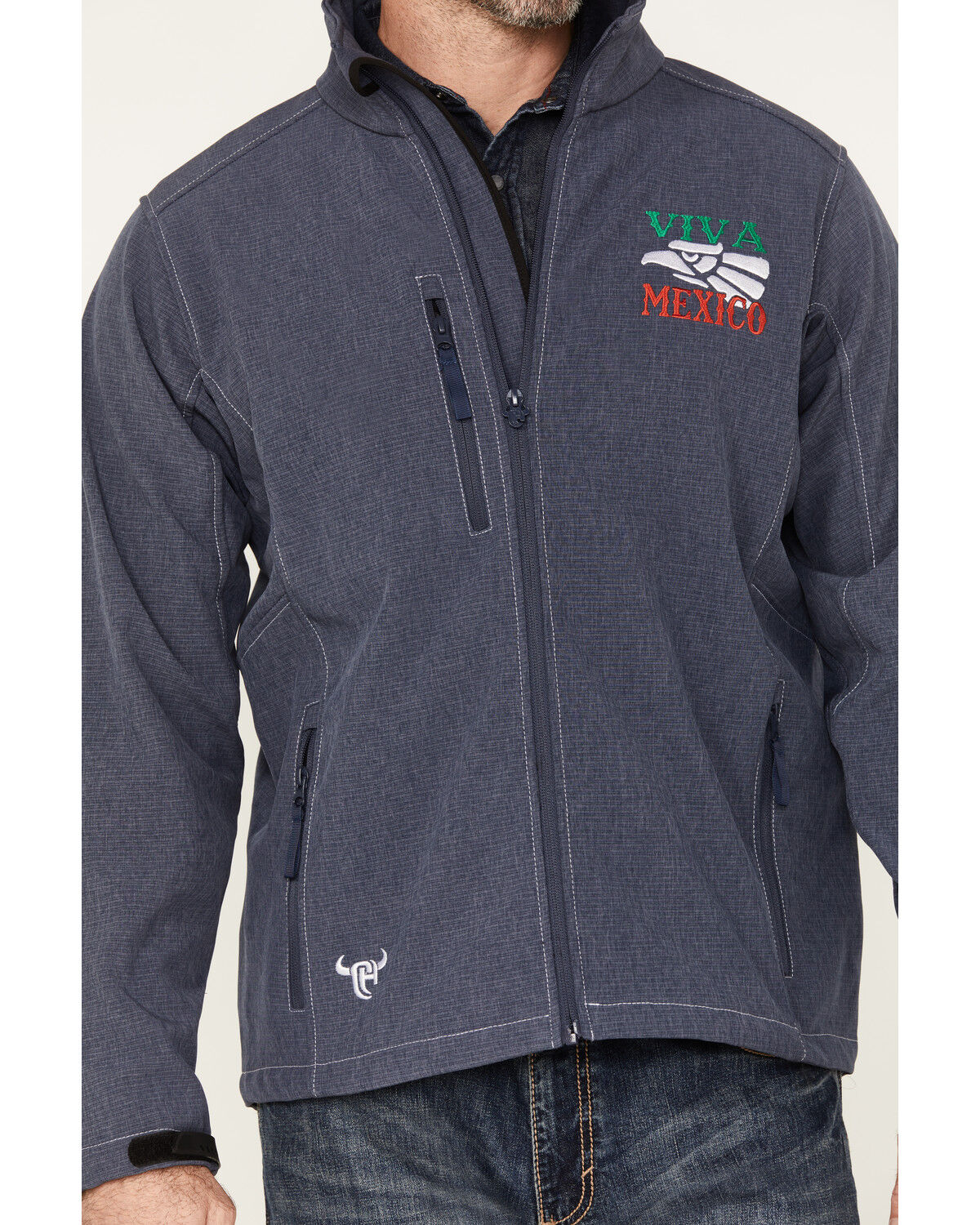 Image #3 - Cowboy Hardware Men's Viva Mexico Softshell Jacket, Blue, hi-res
