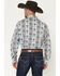 Image #4 - Wrangler Men's Checotah Southwestern Striped Long Sleeve Pearl Snap Western Shirt - Tall, Blue, hi-res