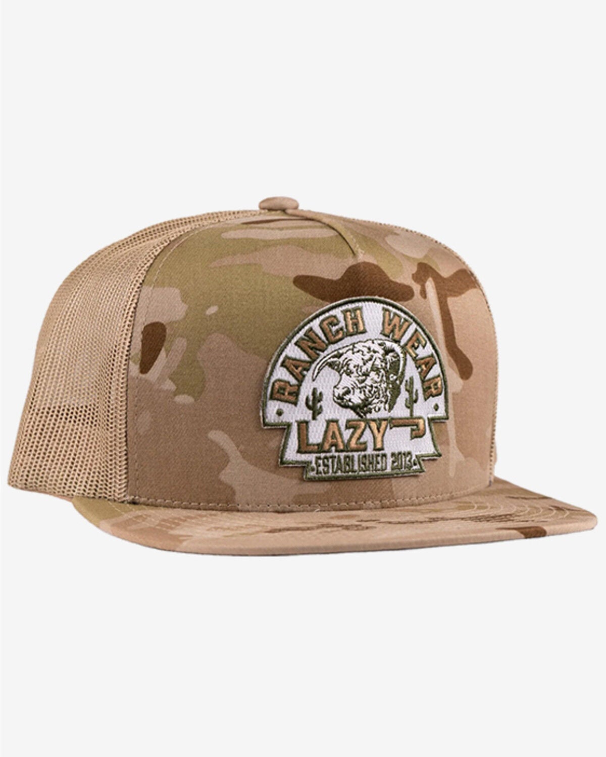 Image #1 - Lazy J Ranch Wear Men's Camo Arrowhead Ball Cap, Camouflage, hi-res