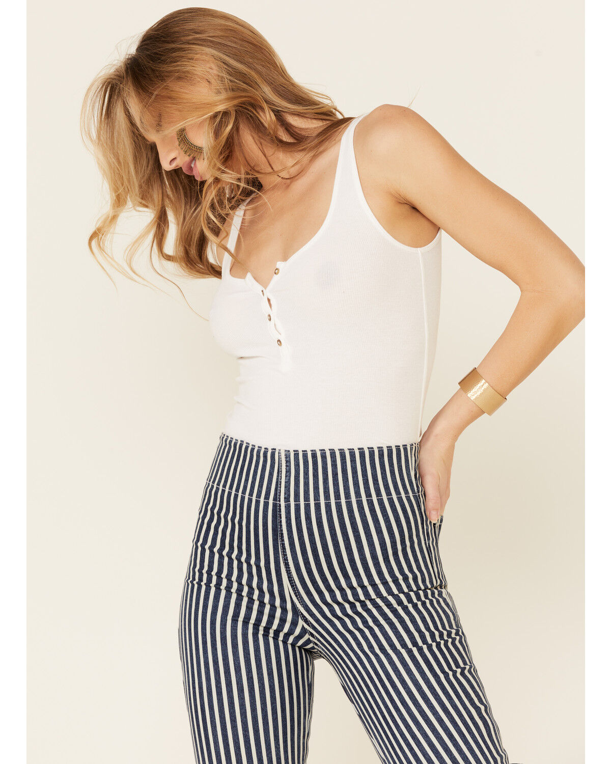 Image #2 - Show Me Your Mumu Women's Berkeley Striped Flare Leg Jeans, , hi-res