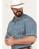 Image #2 - Wrangler 20X Men's Advanced Comfort Geo Print Short Sleeve Snap Western Shirt, Dark Blue, hi-res