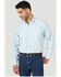 George Strait By Wrangler Men's Sea Stripe Long Sleeve Button-Down Western Shirt - Big & Tall , Green, hi-res