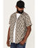 Image #1 - Cinch Men's Camp Yee-Haw Allover Print Button Down Western Shirt , Stone, hi-res