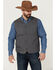 Blue Ranchwear Men's Solid Button-Down Duck Canvas Vest , Charcoal, hi-res
