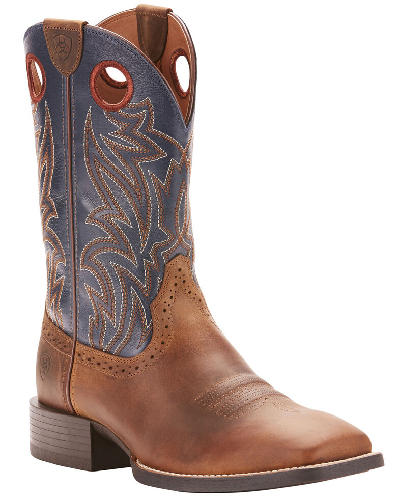 Ariat Men's Sidebet Western Boots - Square Toe , Brown, hi-res