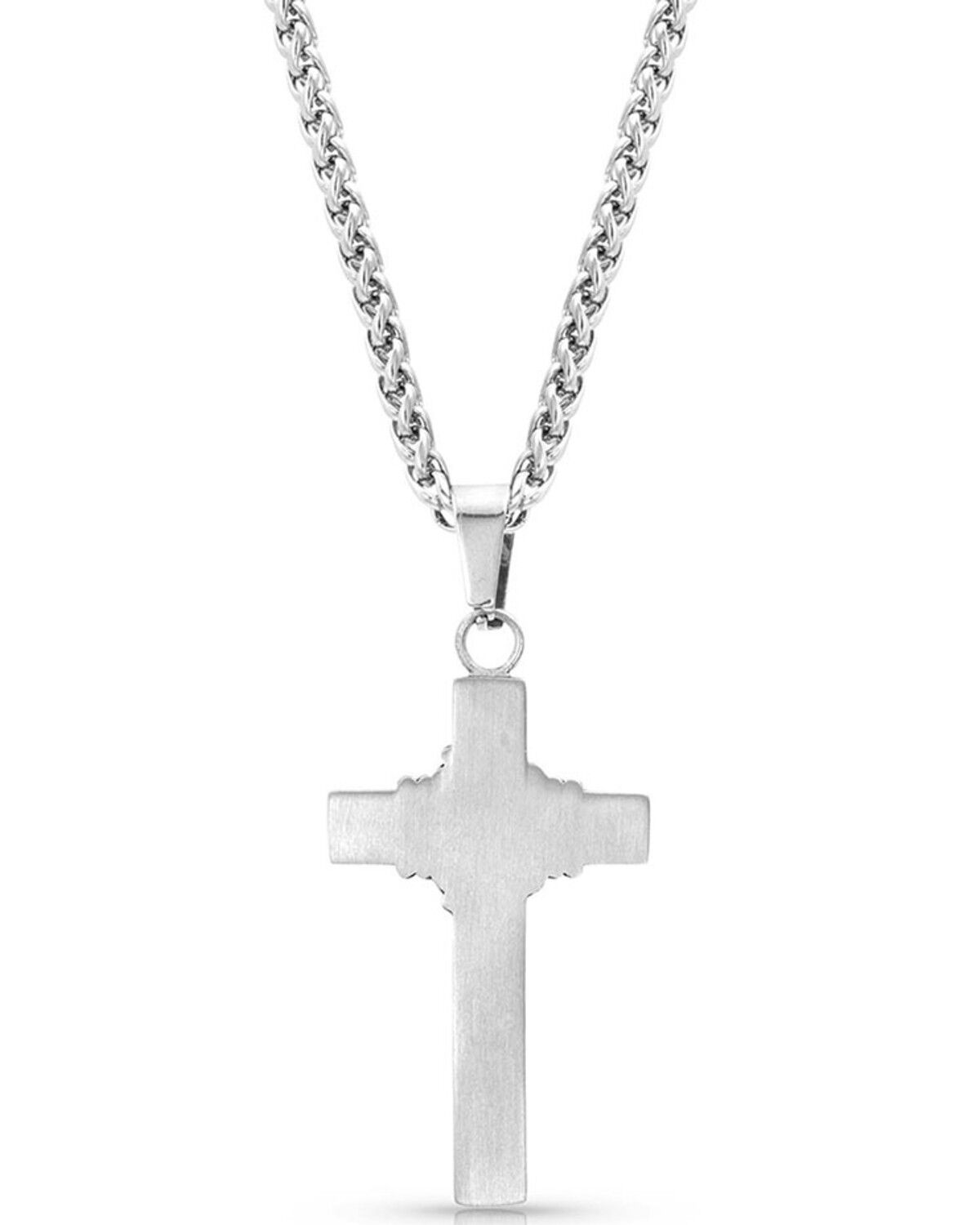 Image #2 - Montana Silversmiths Men's Rope Wrapped Cross Necklace, Silver, hi-res