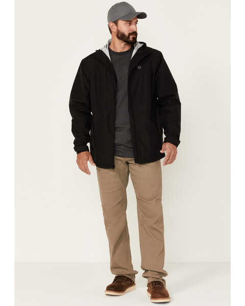 Image #2 - ATG by Wrangler Men's All-Terrain Black Zip-Front Hooded Rain Jacket , Black, hi-res