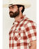 Image #2 - Kimes Ranch Men's Malcom Buffalo Plaid Print Short Sleeve Pearl Snap Western Shirt, Red, hi-res