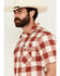 Image #2 - Kimes Ranch Men's Malcom Buffalo Plaid Print Short Sleeve Pearl Snap Western Shirt , Red, hi-res
