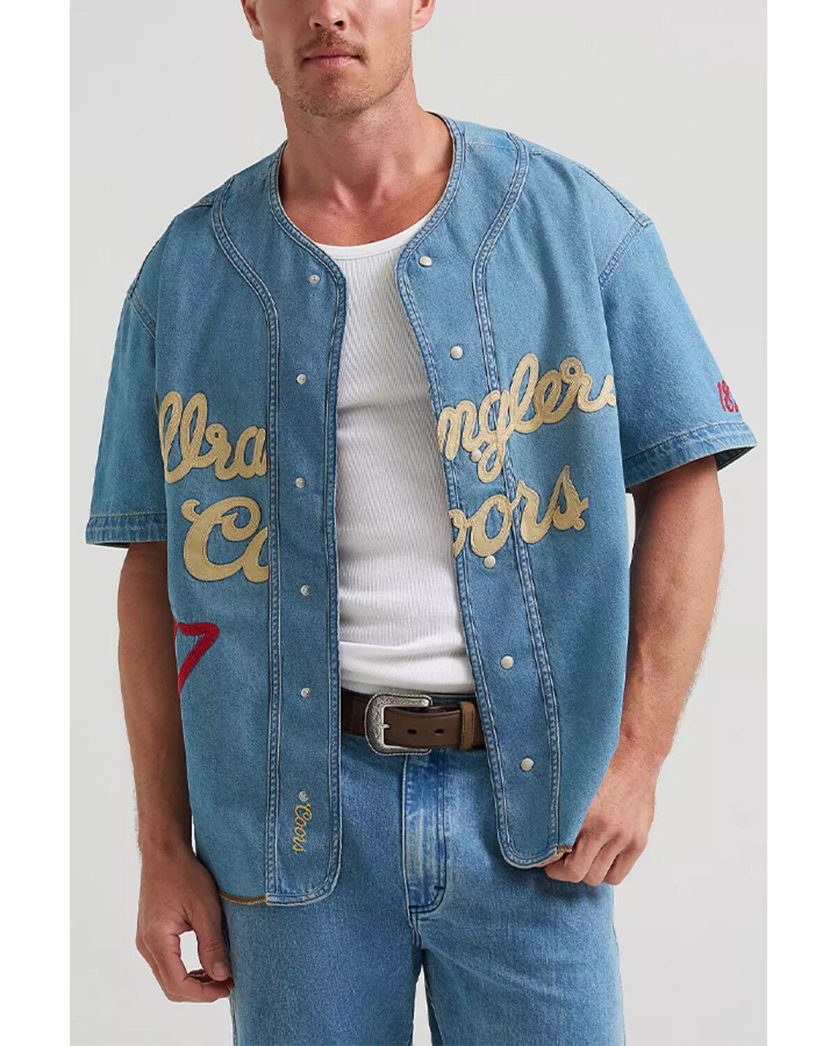 Wrangler X Coors Banquet Men's Baseball Jersey, Blue, hi-res