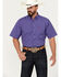 Ariat Men's Jameson Plaid Print Short Sleeve Button-Down Western Shirt - Big , Dark Blue, hi-res