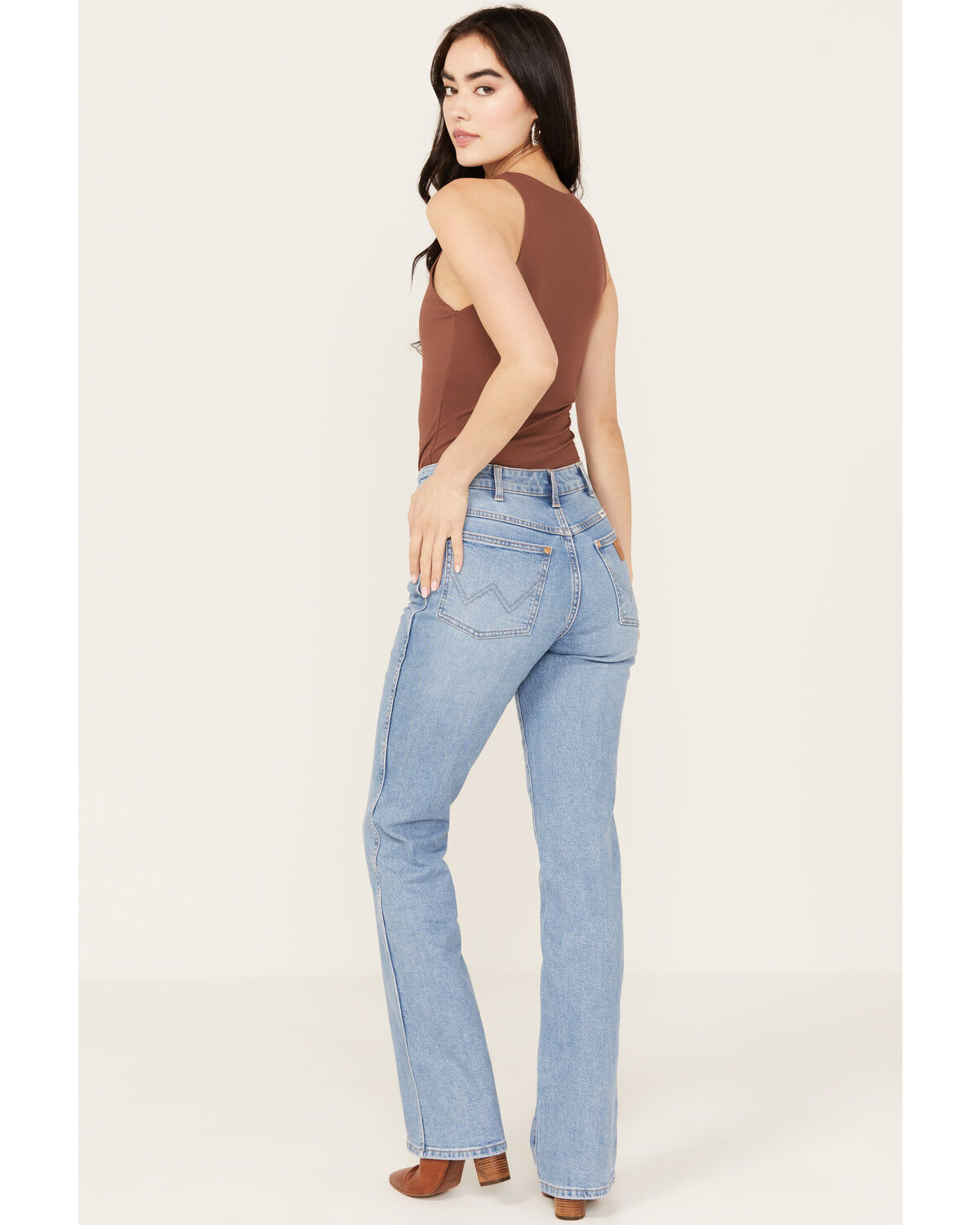 Image #1 - Wrangler Women's Light Wash High Rise Westward Zelda Bootcut Denim Jeans, Blue, hi-res
