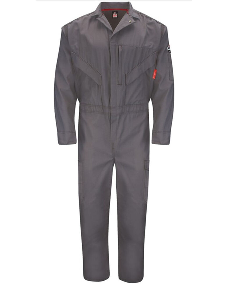 Bulwark Men's FR Solid Grey IQ Endurance Work Coveralls, Grey, hi-res