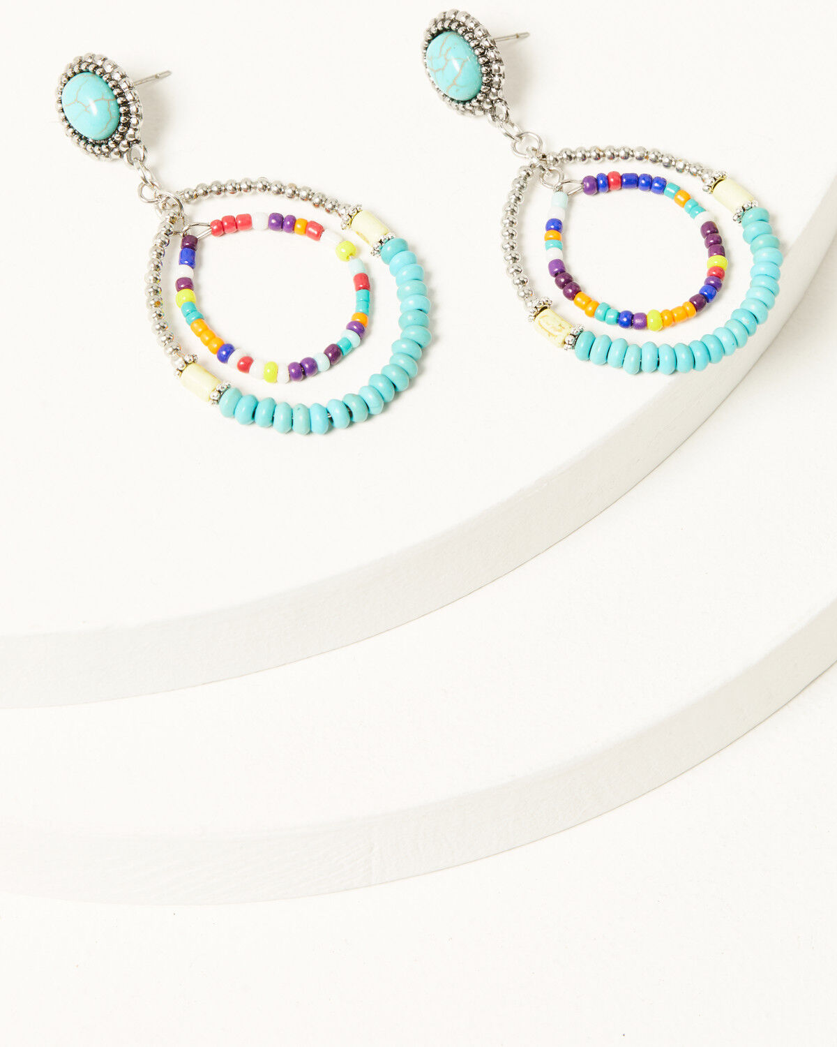 Image #1 - Cowgirl Confetti Women's Beaded Party Mode Earrings, Silver, hi-res