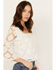 Image #2 - Shyanne Women's Diamond Embroidered Mesh Top, White, hi-res