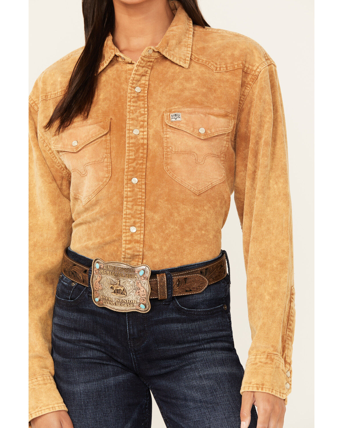Image #3 - Kimes Ranch Women's Dixon Corduroy Long Sleeve Snap Western Shirt, Camel, hi-res