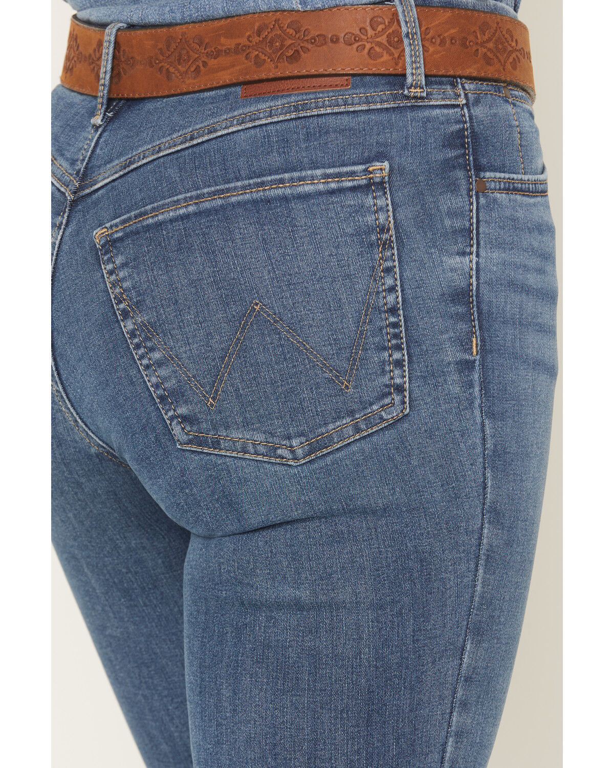 Image #4 - Wrangler Women's Bespoke Elsie Medium Wash High Rise Flare Stretch Denim Jeans, Medium Wash, hi-res
