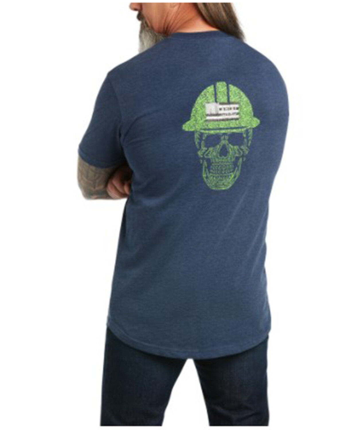 Image #2 - Ariat Men's Rebar Roughneck Graphic Short Sleeve Work Pocket T-Shirt, Navy, hi-res