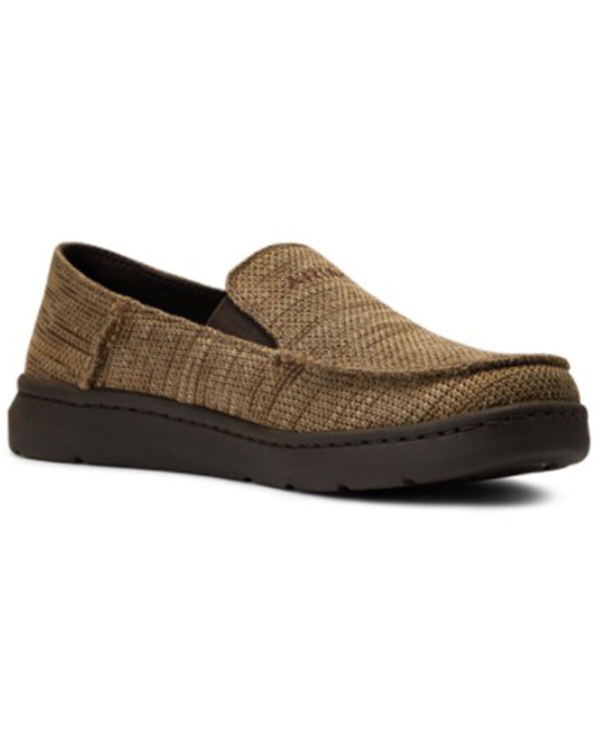 Ariat Men's Heather Tan Hilo 360 Canvas Slip-On Casual Shoe - Moc Toe, Brown, hi-res