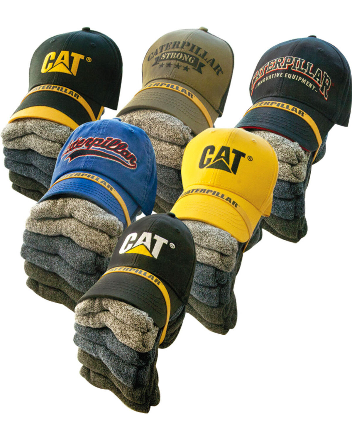 Image #1 - CAT Men's Ball Cap and Sock Bundle, Multi, hi-res