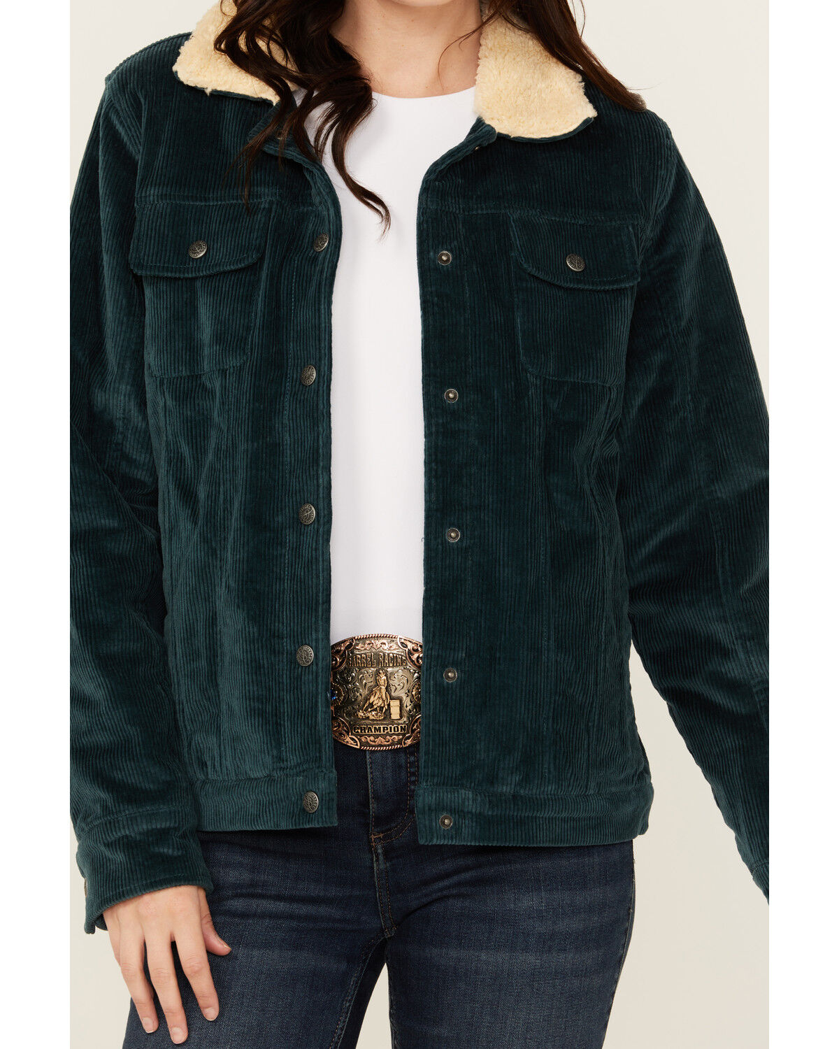 Image #3 - Outback Trading Co Women's Georgia Sherpa Lined Corduroy Jacket, Blue, hi-res