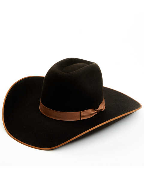 Serratelli Men's 6X Cattleman Fur Felt Western Hat , Brown, hi-res