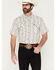 Image #1 - Cowboy Hardware Men's Hombre Skull Print Short Sleeve Snap Stretch Western Shirt, White, hi-res