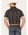 Rock & Roll Denim Men's Southwestern Print Stretch Short Sleeve Pearl Snap Western Shirt, Charcoal, hi-res