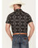Image #4 - Rock & Roll Denim Men's Southwestern Print Stretch Short Sleeve Pearl Snap Western Shirt, Charcoal, hi-res