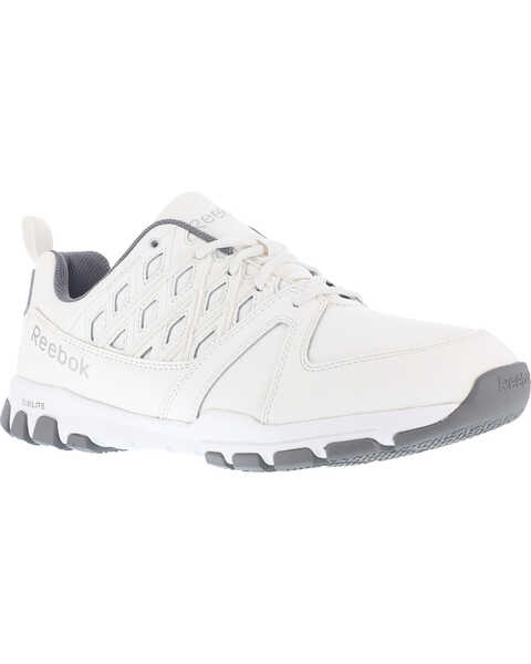 Image #1 - Reebok Men's Sublite Athletic Oxford Work Shoes - Soft Toe , White, hi-res