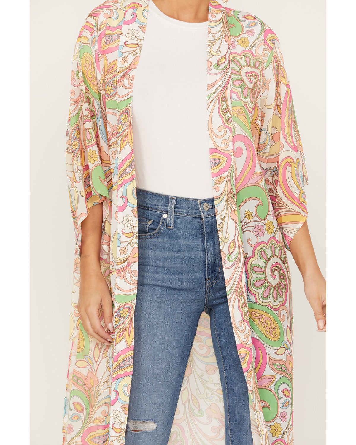 Image #3 - Flying Tomato Women's Paisley Print Kimono, , hi-res