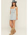Image #1 - Show Me Your Mumu Women's Light Wash Corset Sleeveless Denim Mini Dress, Light Wash, hi-res