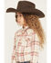 Image #2 - Shyanne Girls' Belle Plaid Print Long Sleeve Button-Down Flannel Shirt, Dark Pink, hi-res