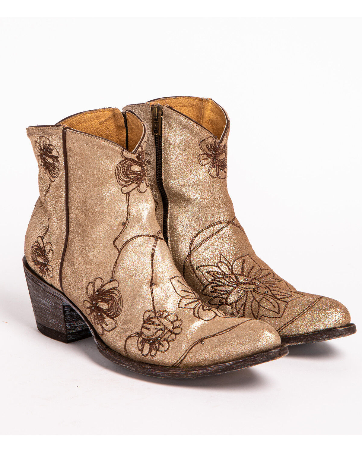 gold cowboy booties