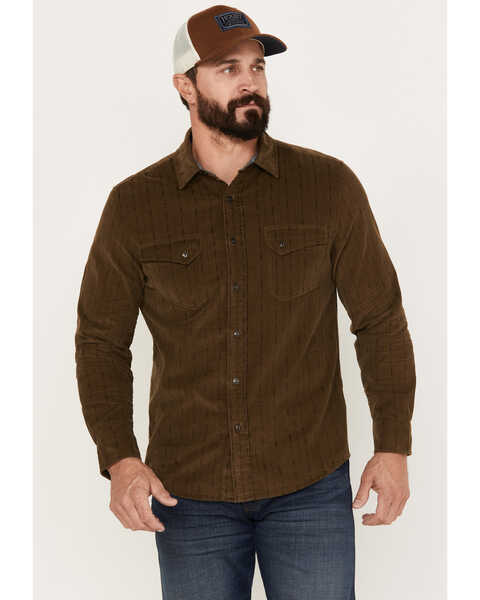 Pendleton Men's Corduroy Long Sleeve Western Snap Shirt, Olive, hi-res
