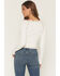 Image #4 - Wild Moss Women's Contrast Stitch Lace Long Sleeve Top, Cream, hi-res