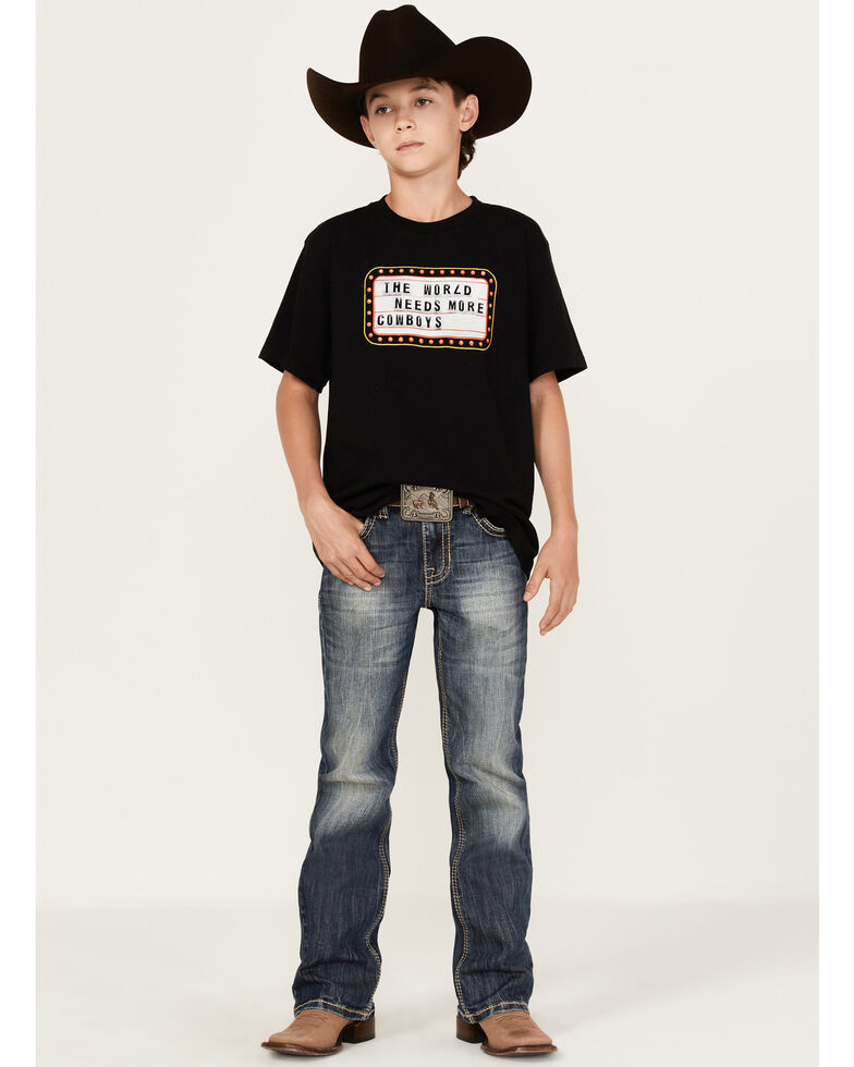 Cody James Boys' Cowboy Signage Graphic T-Shirt, Black, hi-res