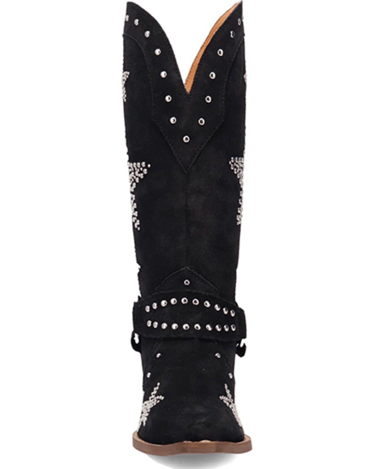 Image #6 - Dingo Women's Lucky Stars Embellished Suede Tall Western Boots - Round Toe, Black, hi-res