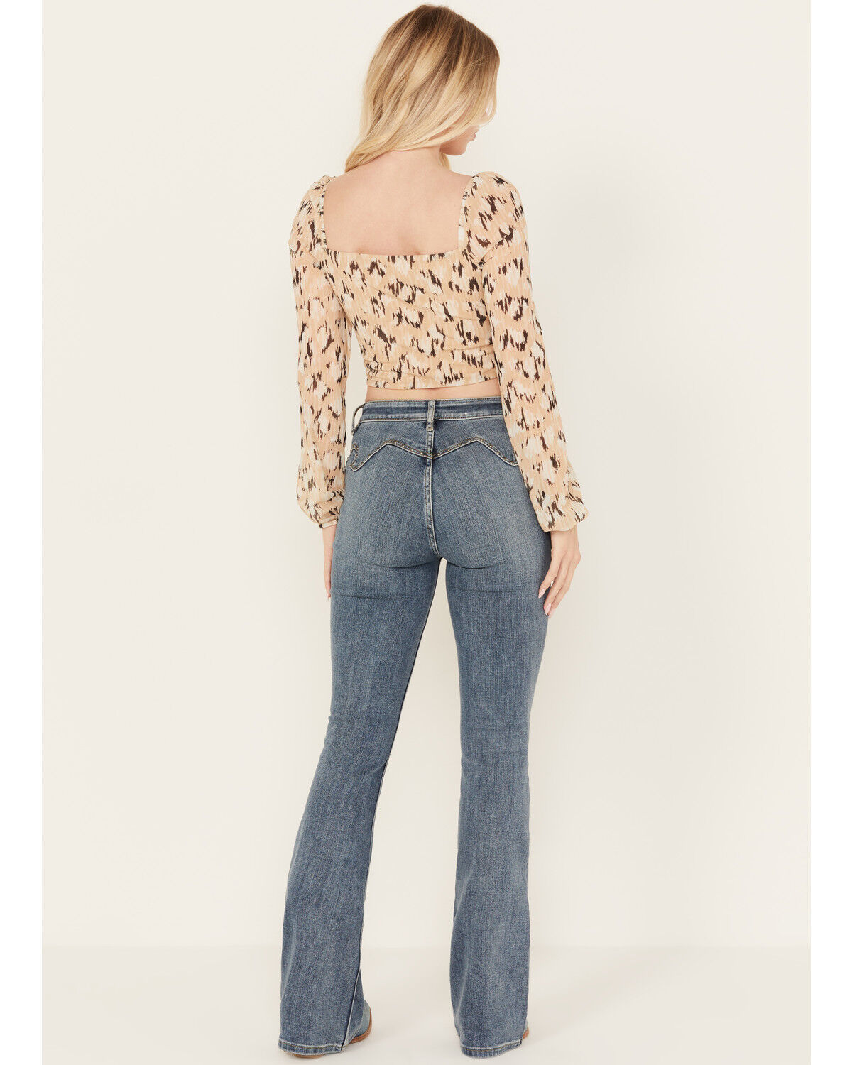 Image #3 - Idyllwind Women's Beasley Gypsy High Rise Western Yoke Stretch Bootcut Jeans, Medium Wash, hi-res