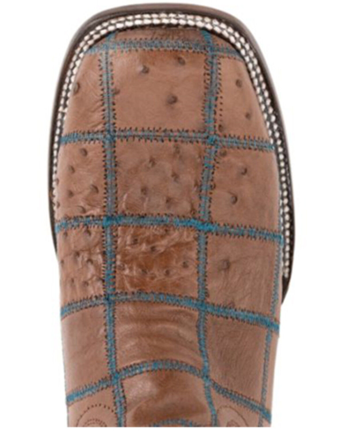 Image #6 - Ferrini Men's Ostrich Patchwork Exotic Western Boots - Broad Square Toe, Kango, hi-res