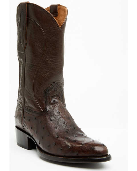 Cody James Black 1978 Men's Chapman Exotic Full-Quill Ostrich Western Boots - Medium Toe , Brown, hi-res