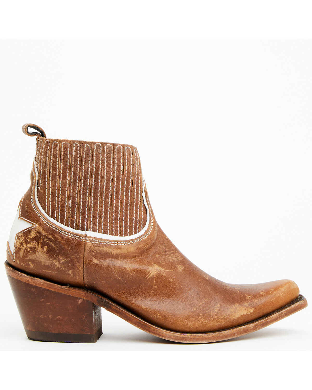 Image #2 - Liberty Black Women's Rebecca Back Star Booties - Snip Toe, Tan, hi-res