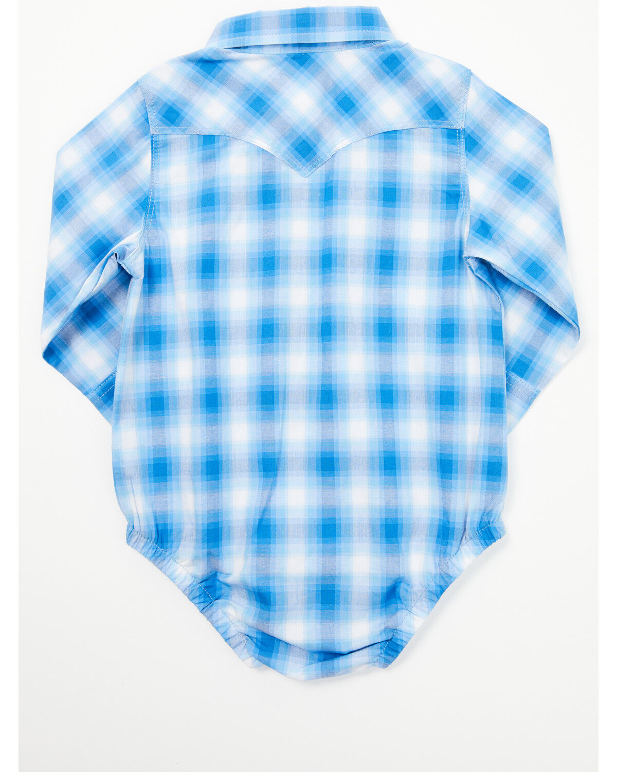 Image #3 - Wrangler Infant Boys' Plaid Print Long Sleeve Snap Onesie, Blue, hi-res