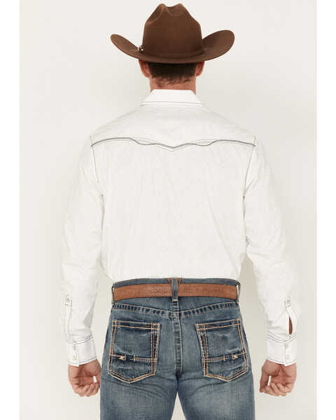 Image #4 - Rock 47 by Wrangler Men's Solid Long Sleeve Snap Western Shirt, White, hi-res
