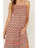 Image #3 - Angie Women's Printed Smocked Front Maxi Dress, Pink, hi-res