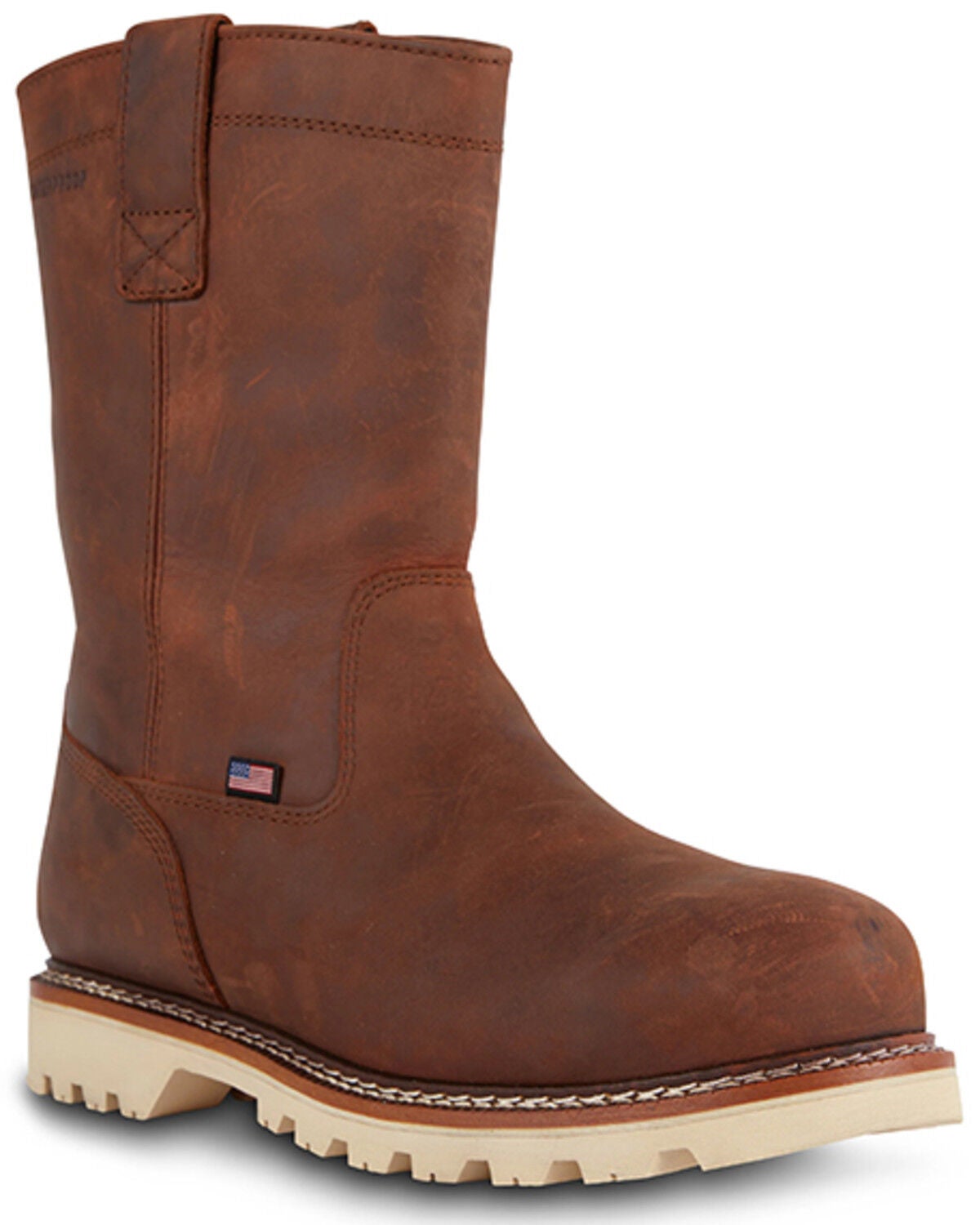 US Boot Men's 10" Condor Wellington Waterproof Work Boots - Composite Toe, Brown, hi-res